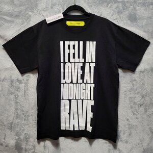 Midnight Rave 'I Fell In Love At Midnight Rave' Black Tee Shirt Mens Sz L / 3